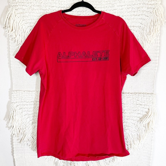 ALPHALETE men's red / black logo short sleeve crewneck tee L - Picture 1 of 8